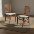Costway 2/4 Set Kitchen Chairs with Rubber Wood Frame Upholstered Seat