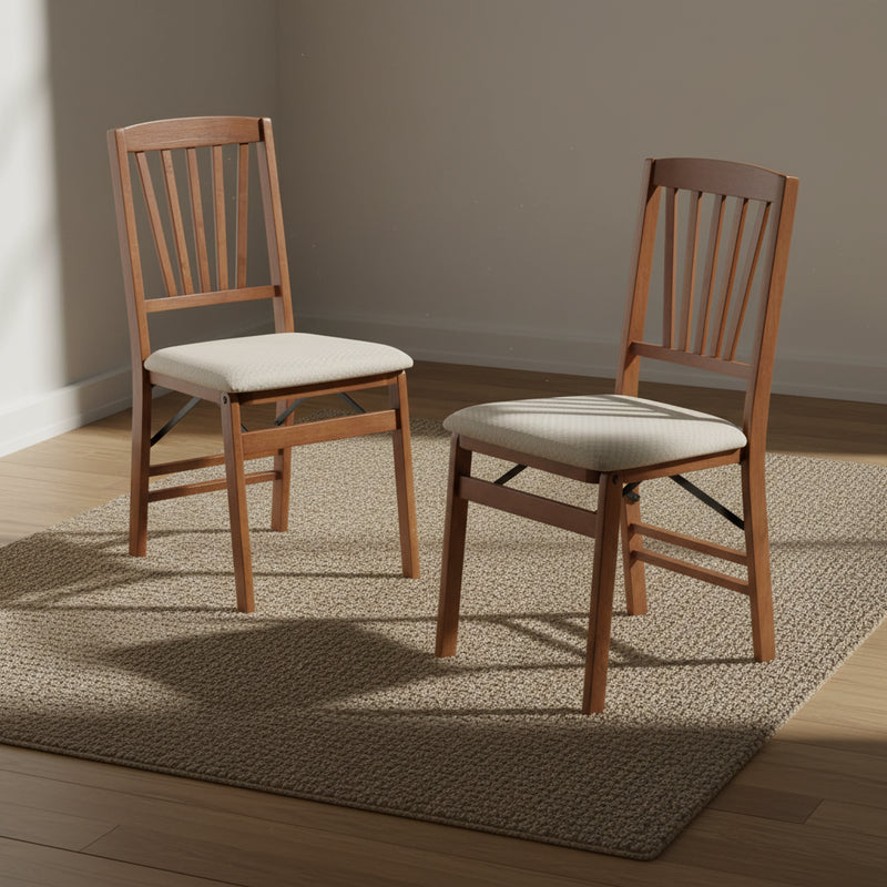 Costway 2/4 Set Kitchen Chairs with Rubber Wood Frame Upholstered Seat