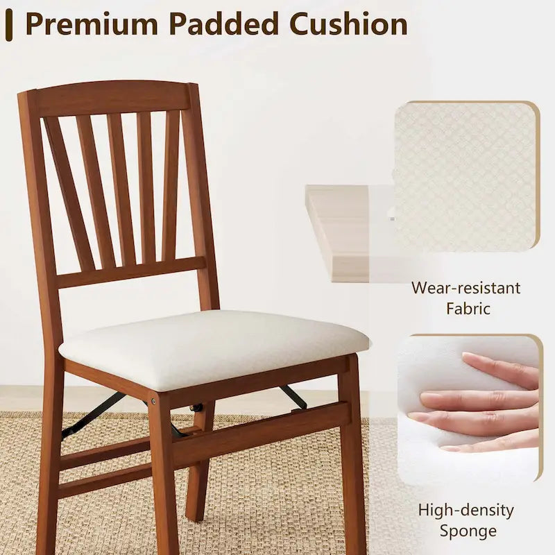 Lot de 2/4 chaises de cuisine avec cadre en bois d'hévéa et assise rembourrée