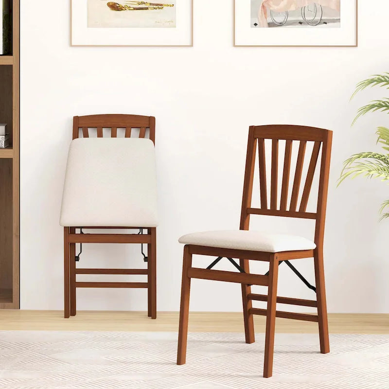 Lot de 2/4 chaises de cuisine avec cadre en bois d'hévéa et assise rembourrée