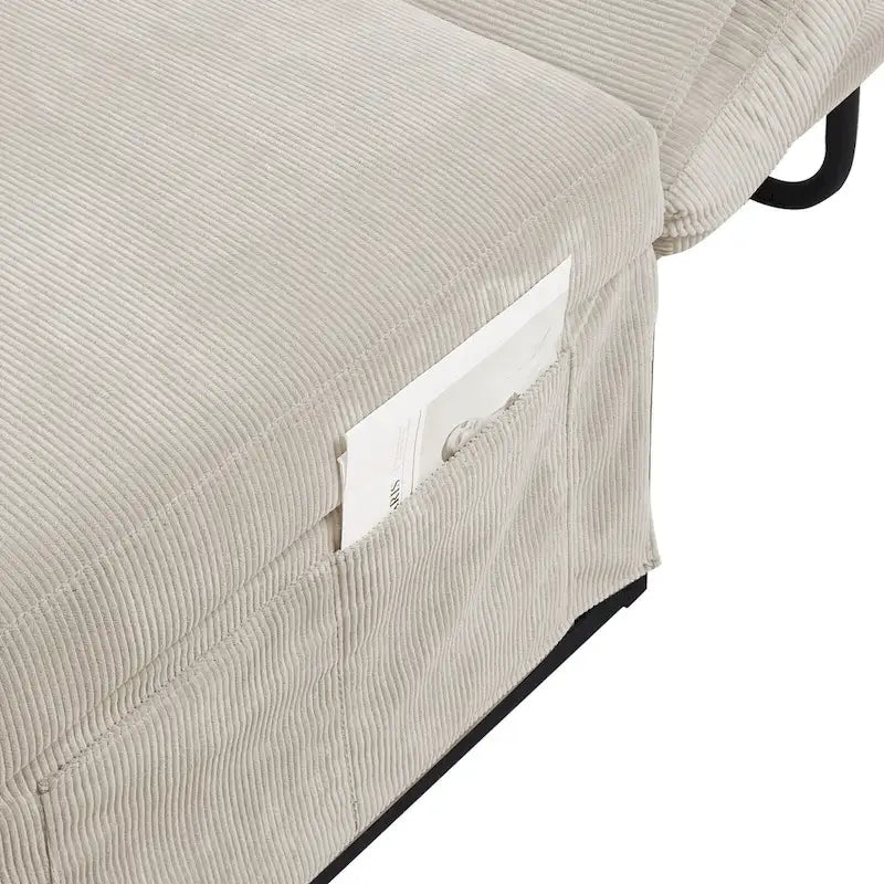 Chaise longue convertible 4-en-1 en velours côtelé blanc 36,61
