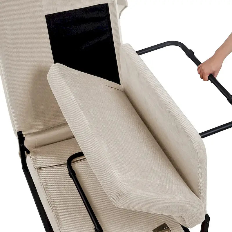Chaise longue convertible 4-en-1 en velours côtelé blanc 36,61