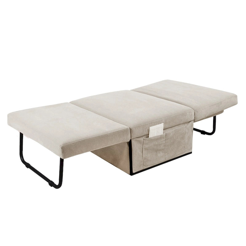 Chaise longue convertible 4-en-1 en velours côtelé blanc 36,61