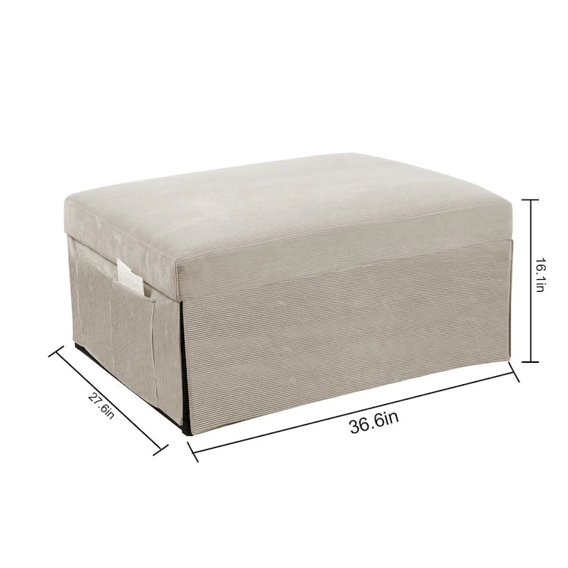 Chaise longue convertible 4-en-1 en velours côtelé blanc 36,61