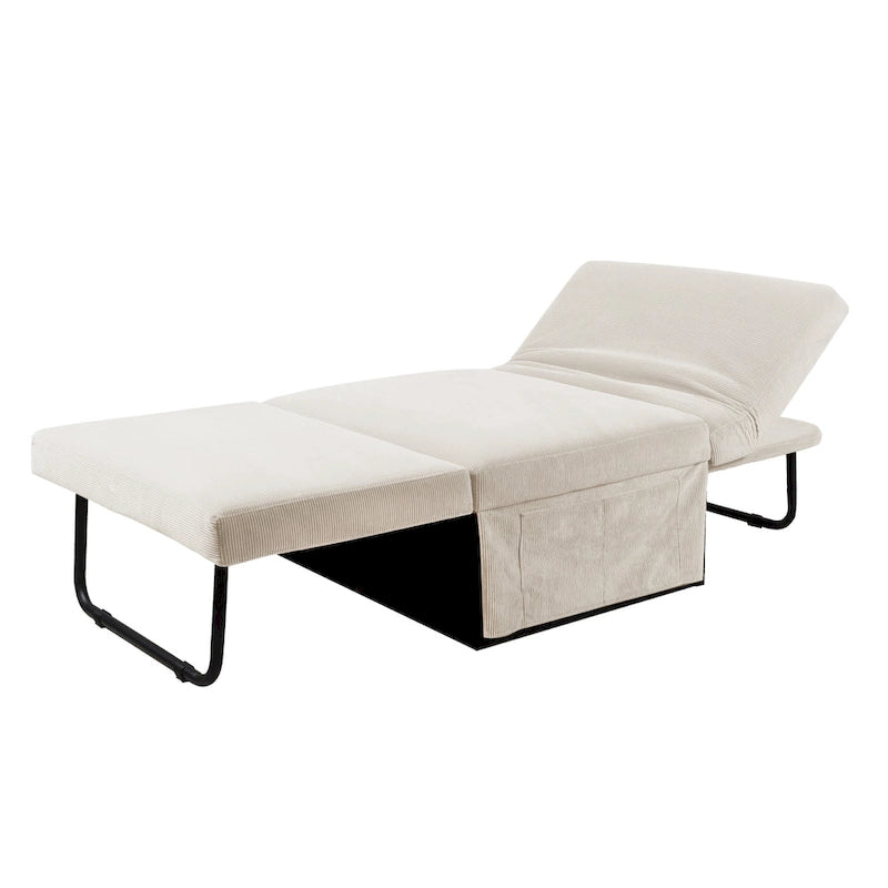 Chaise longue convertible 4-en-1 en velours côtelé blanc 36,61