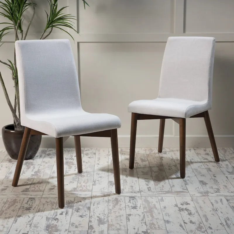 Chaise de salle à manger en tissu de style Mid-Century (lot de 2) par