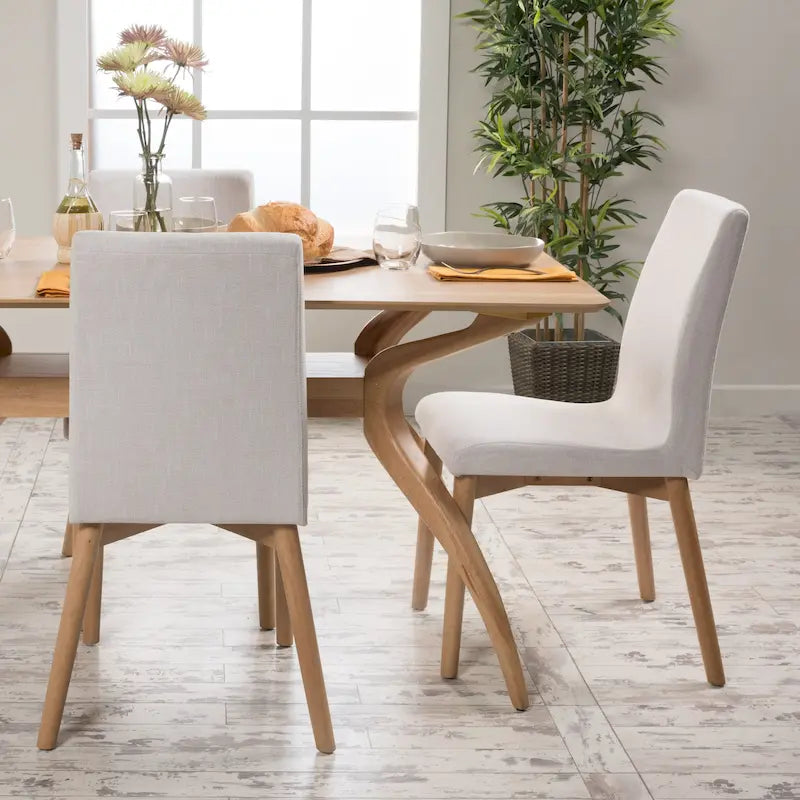 Chaise de salle à manger en tissu de style Mid-Century (lot de 2) par