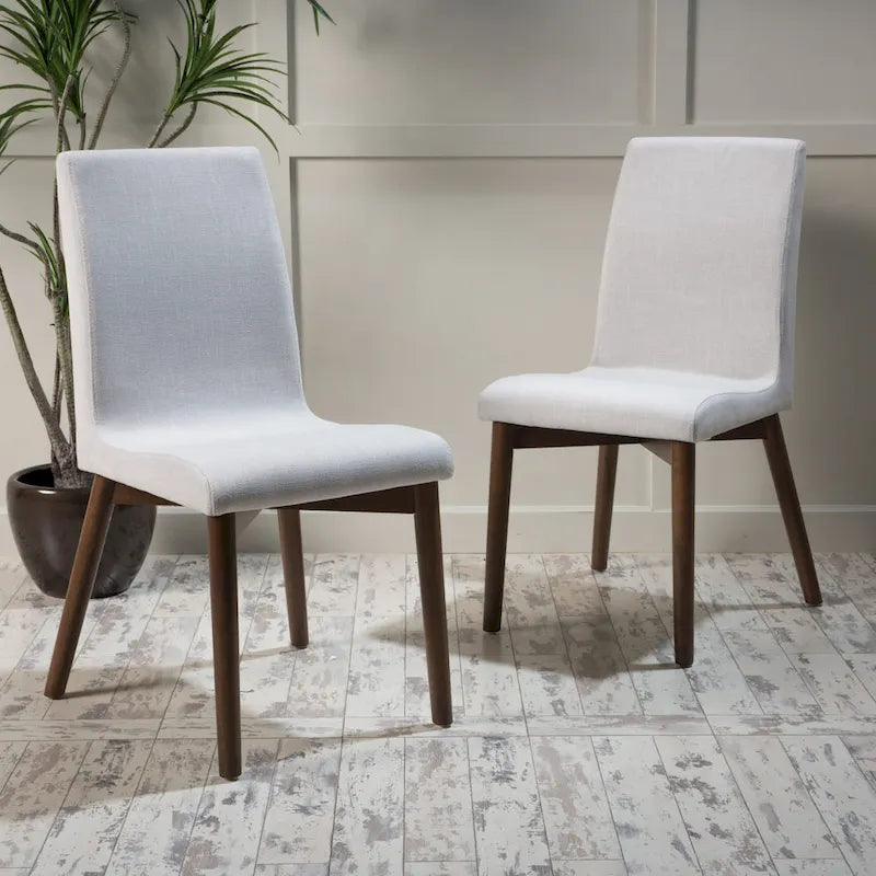 Chaise de salle à manger en tissu de style Mid-Century (lot de 2) par