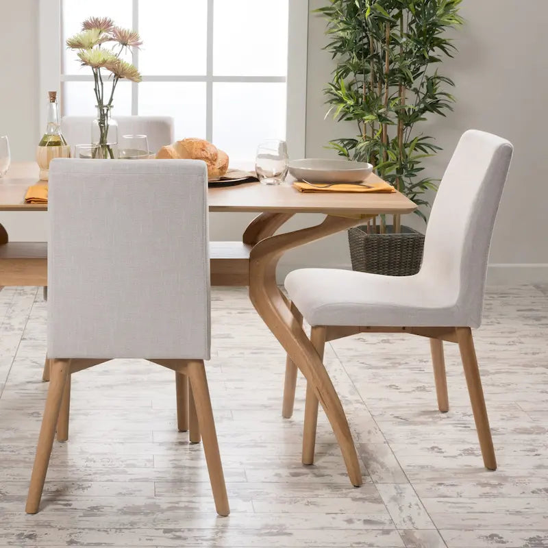 Chaise de salle à manger en tissu de style Mid-Century (lot de 2) par