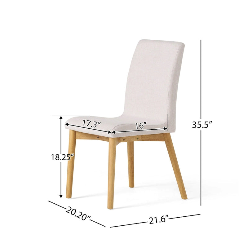 Chaise de salle à manger en tissu de style Mid-Century (lot de 2) par