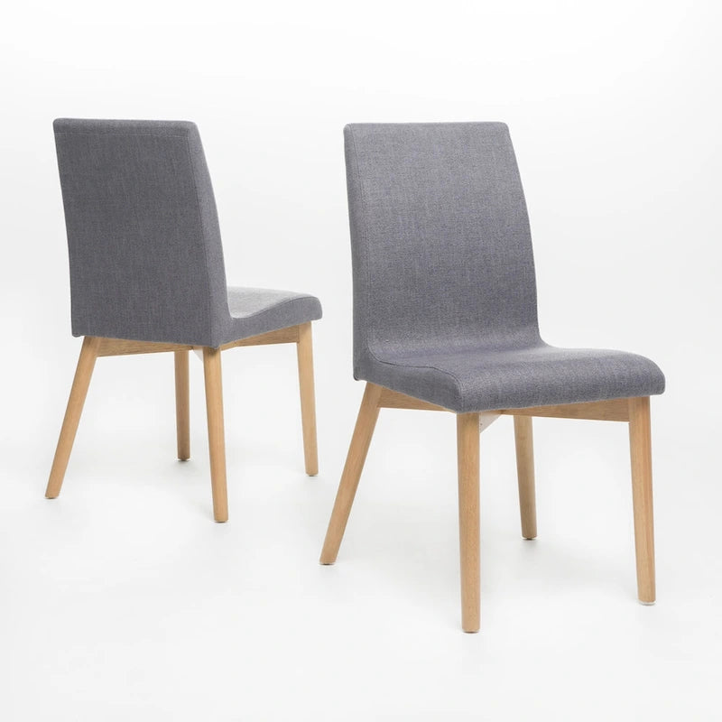 Chaise de salle à manger en tissu de style Mid-Century (lot de 2) par