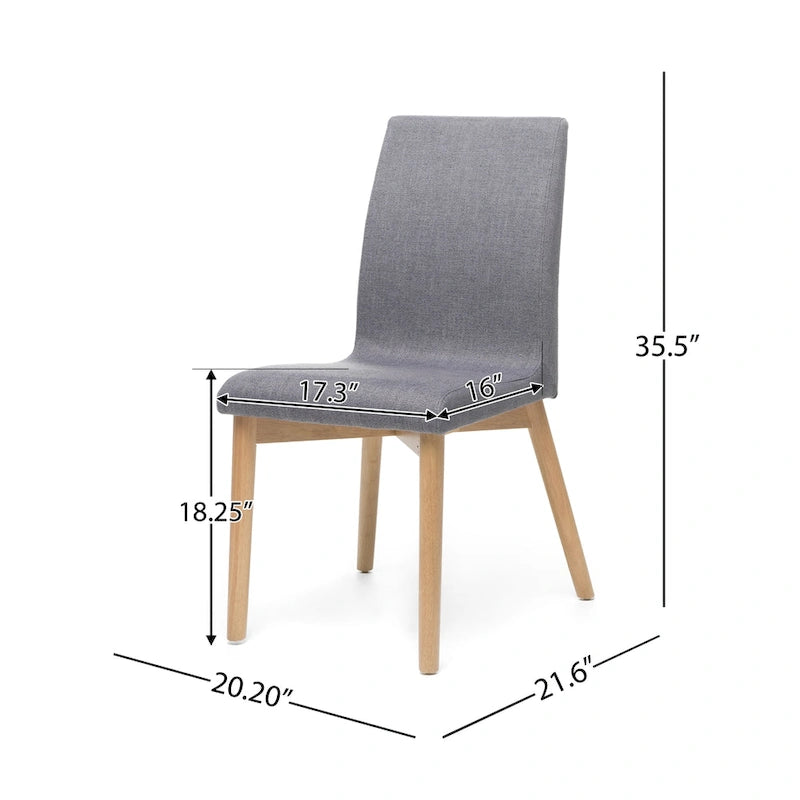 Chaise de salle à manger en tissu de style Mid-Century (lot de 2) par