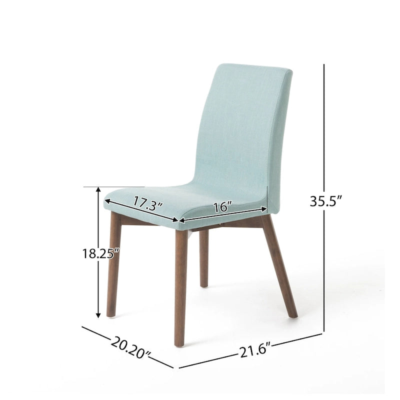 Chaise de salle à manger en tissu de style Mid-Century (lot de 2) par