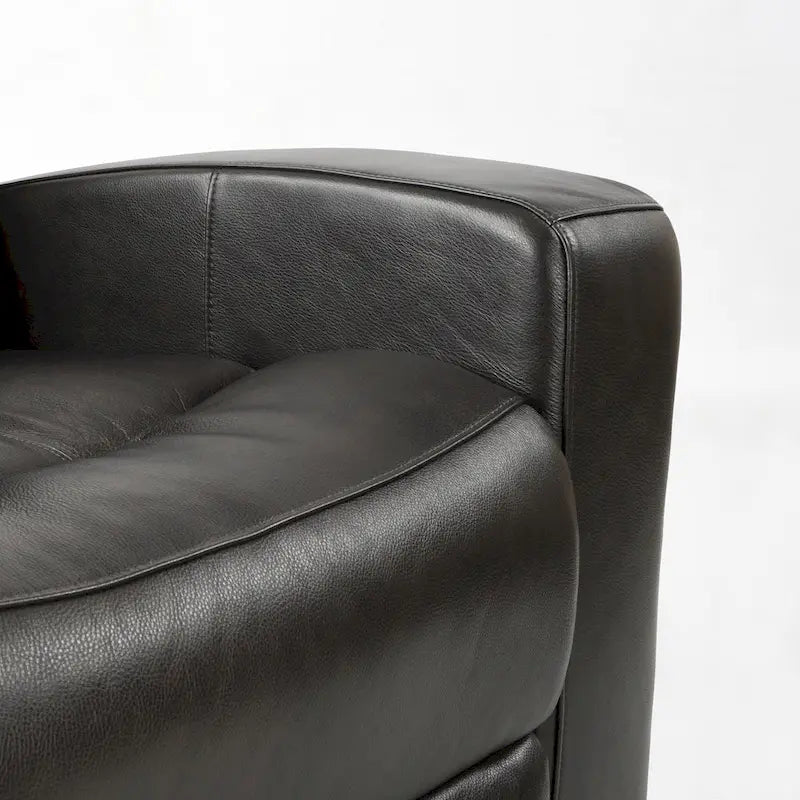 Canapé inclinable électrique en cuir véritable 4 places pour salon avec console, port USB, appuie-tête réglable