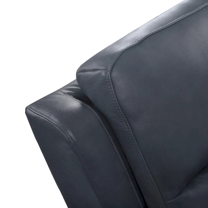 Canapé inclinable électrique en cuir véritable 4 places pour salon avec console, port USB, appuie-tête réglable