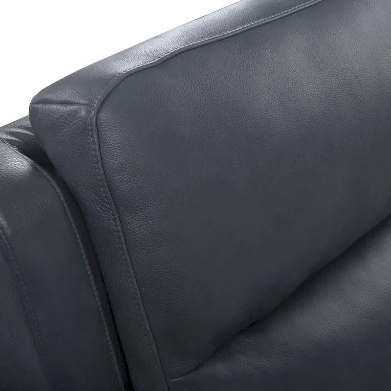 Canapé inclinable électrique en cuir véritable 4 places pour salon avec console, port USB, appuie-tête réglable