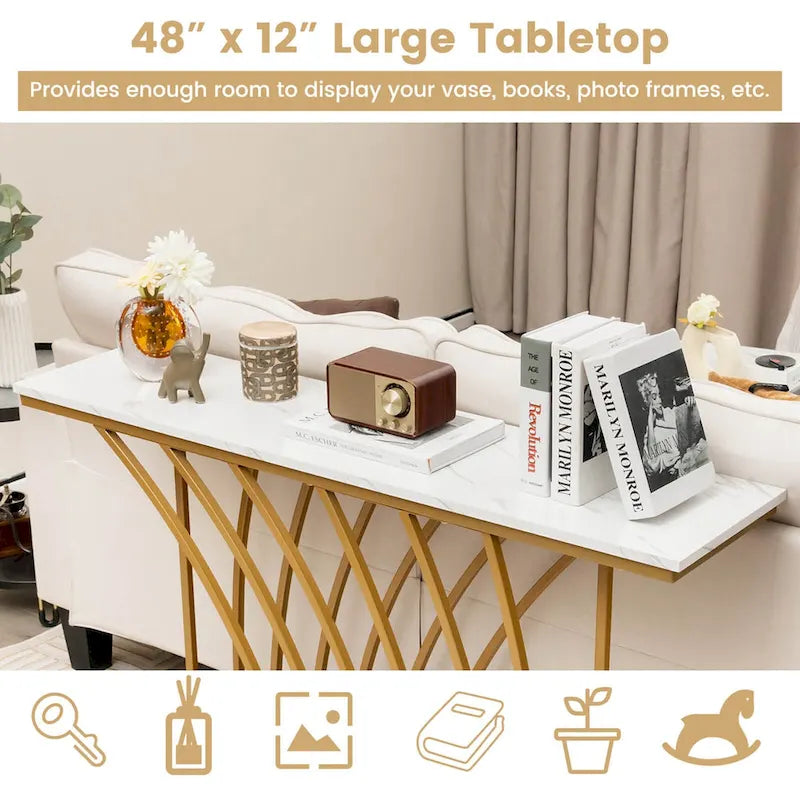 Table Console 48 po Table d'appoint moderne pour entrée Table d'appoint longue
