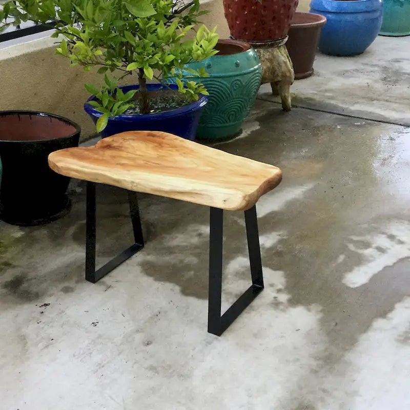 Lot de 2 pieds de table métalliques trapézoïdaux en fer plat pour meubles - 17x28x39 cm