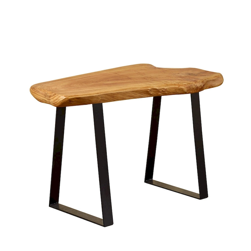 Lot de 2 pieds de table métalliques trapézoïdaux en fer plat pour meubles - 17x28x39 cm