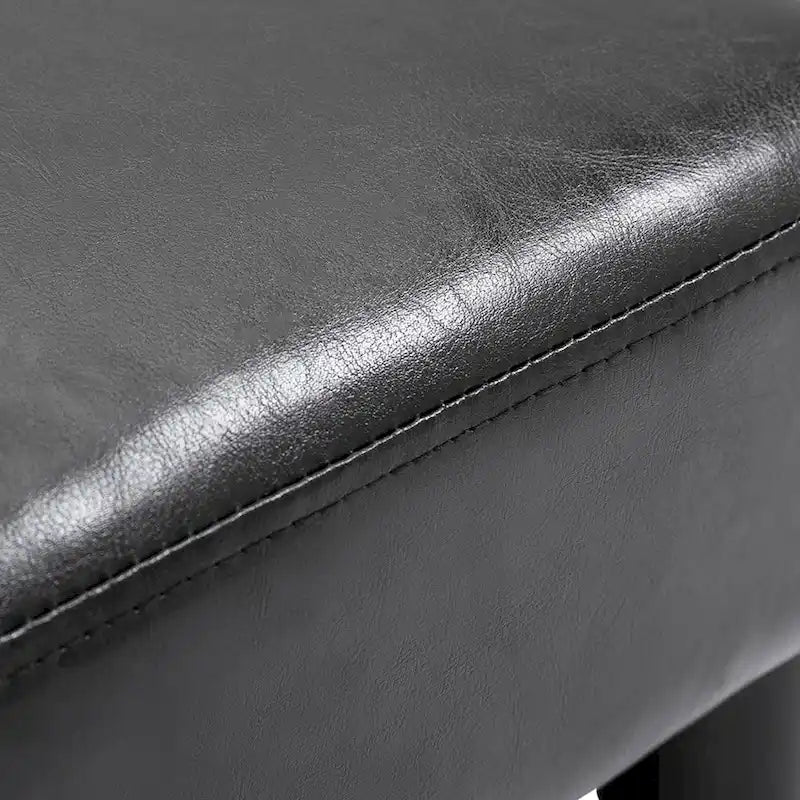 Repose-pieds ottoman rectangulaire moderne en faux cuir, rembourré avec siège en mousse et pieds en plastique