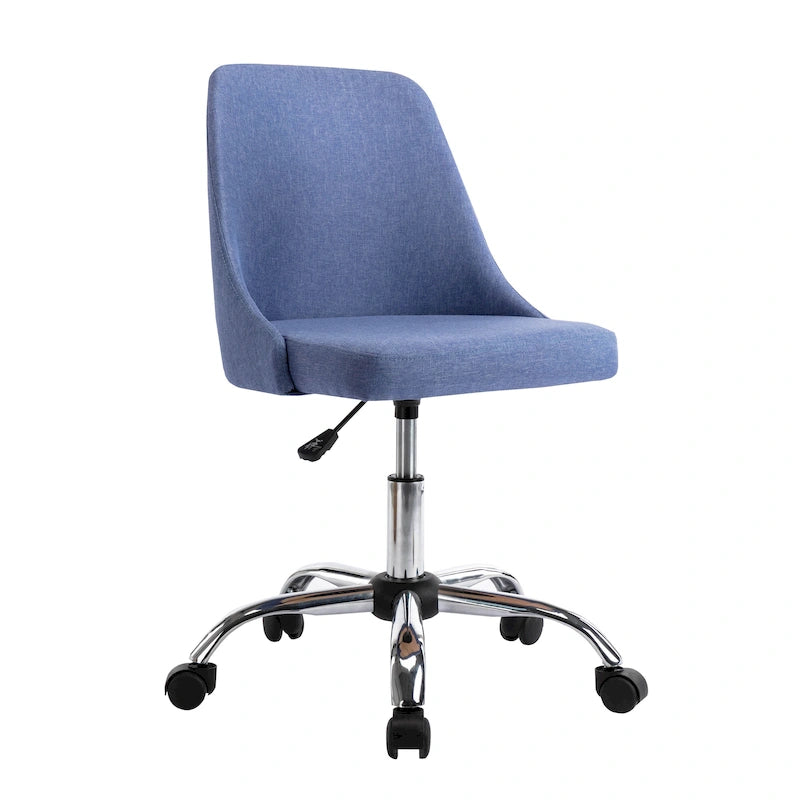 Chaise de bureau à revêtement en tissu avec base chromée