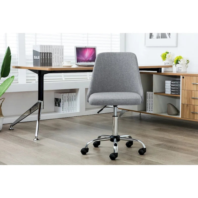 Chaise de bureau à revêtement en tissu avec base chromée