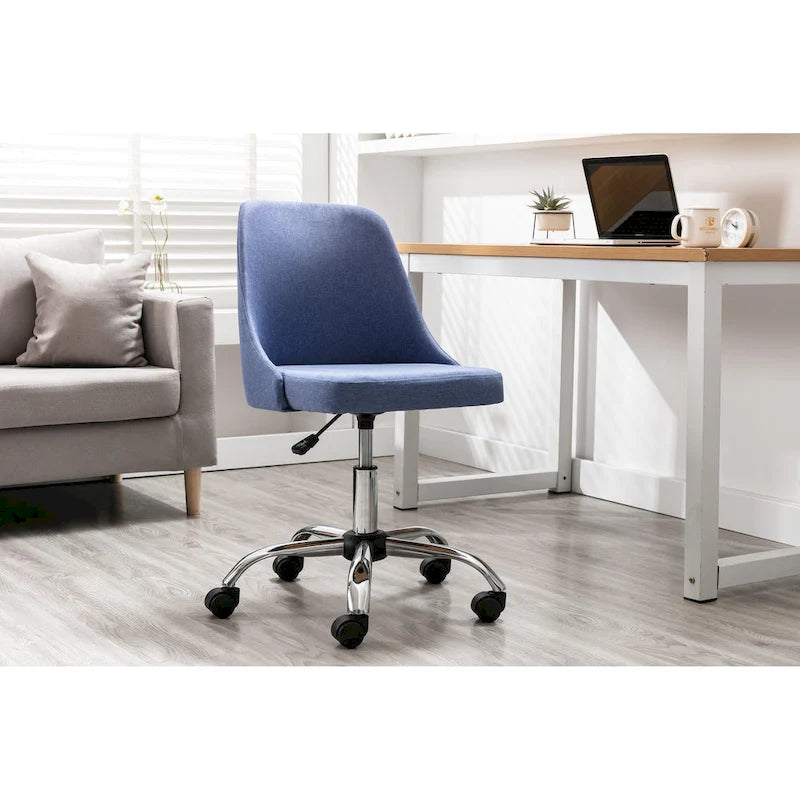 Chaise de bureau à revêtement en tissu avec base chromée