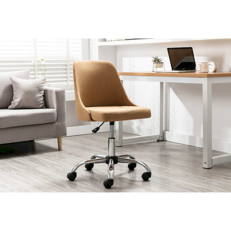 Chaise de bureau à revêtement en tissu avec base chromée