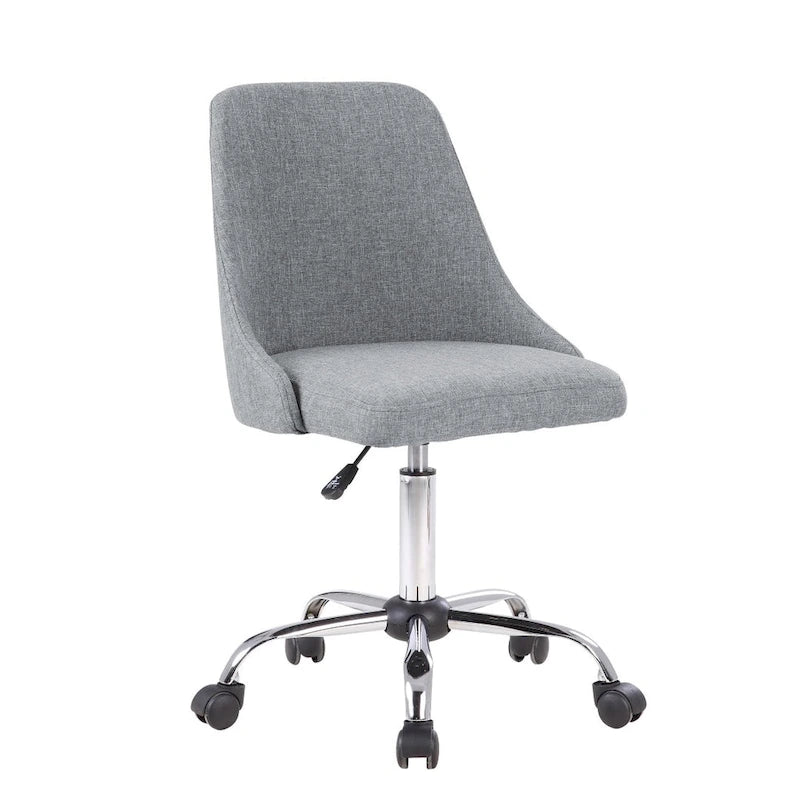 Chaise de bureau à revêtement en tissu avec base chromée