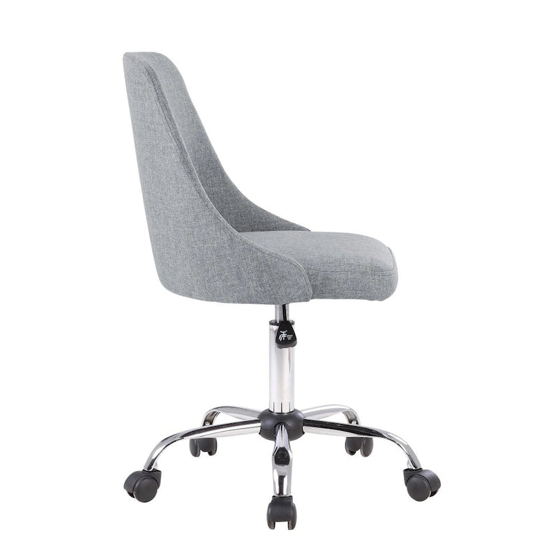 Chaise de bureau à revêtement en tissu avec base chromée