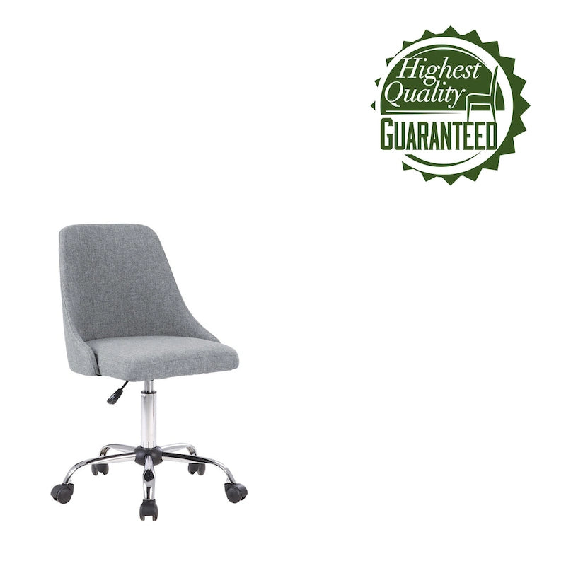 Chaise de bureau à revêtement en tissu avec base chromée