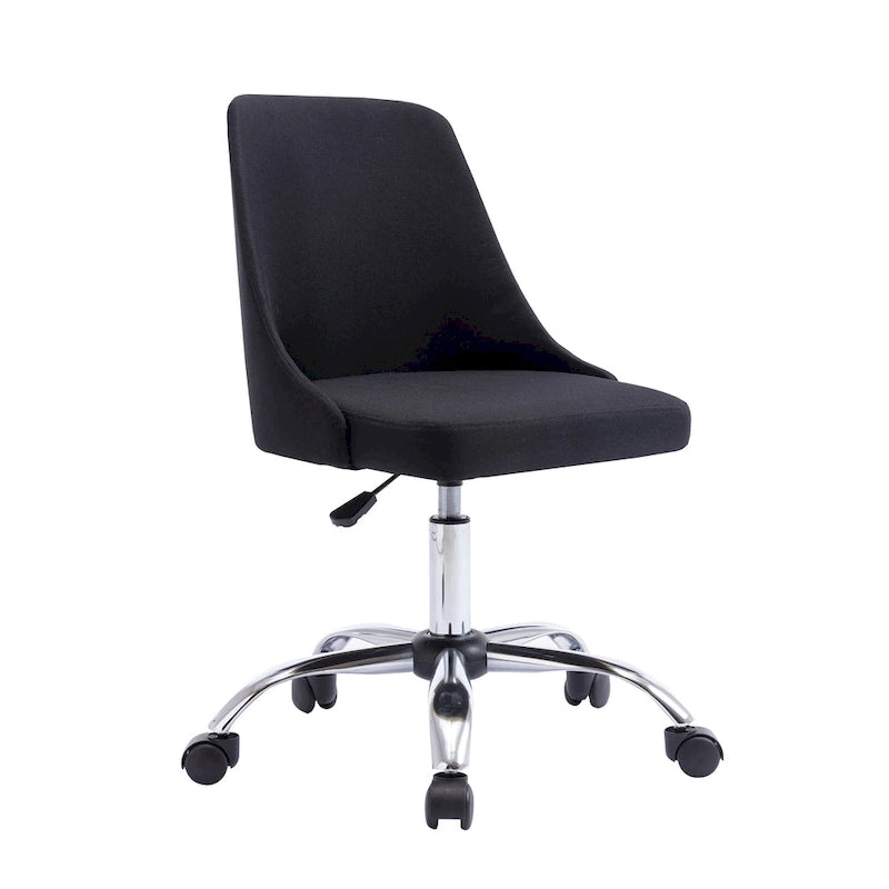 Chaise de bureau à revêtement en tissu avec base chromée