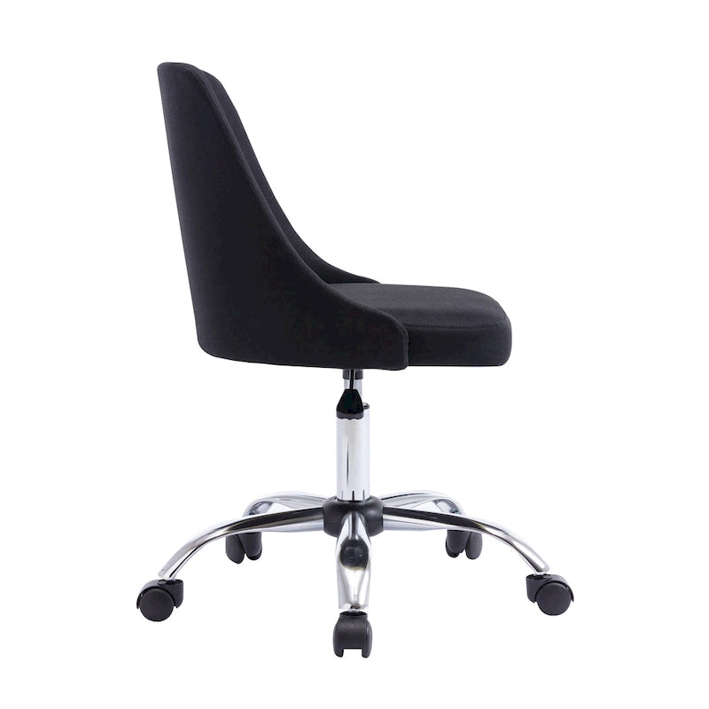 Chaise de bureau à revêtement en tissu avec base chromée