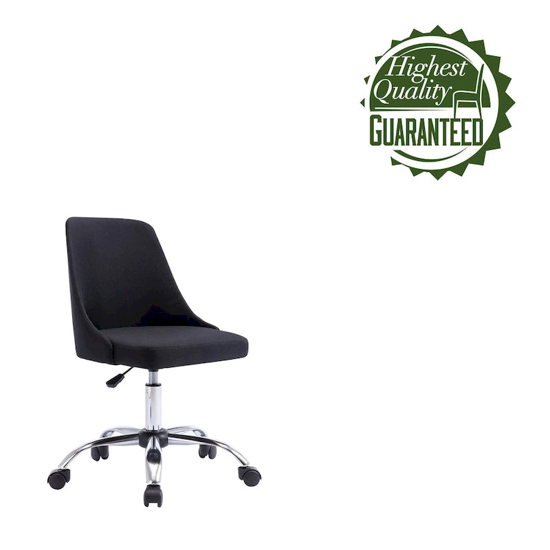 Chaise de bureau à revêtement en tissu avec base chromée