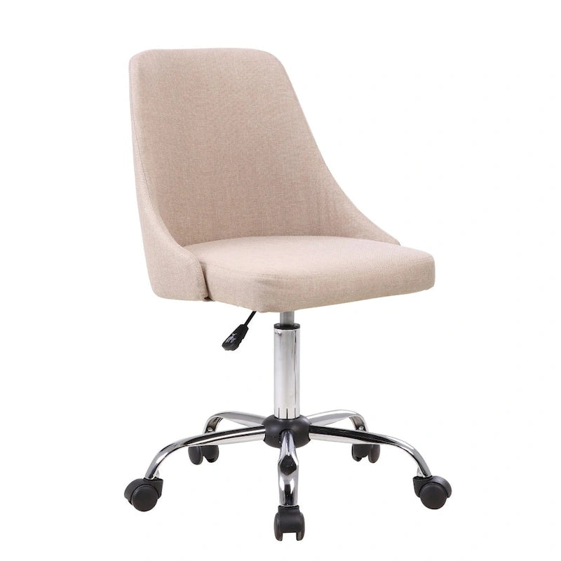Chaise de bureau à revêtement en tissu avec base chromée