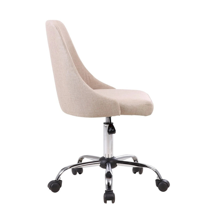 Chaise de bureau à revêtement en tissu avec base chromée