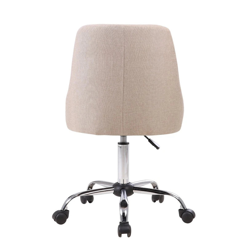 Chaise de bureau à revêtement en tissu avec base chromée