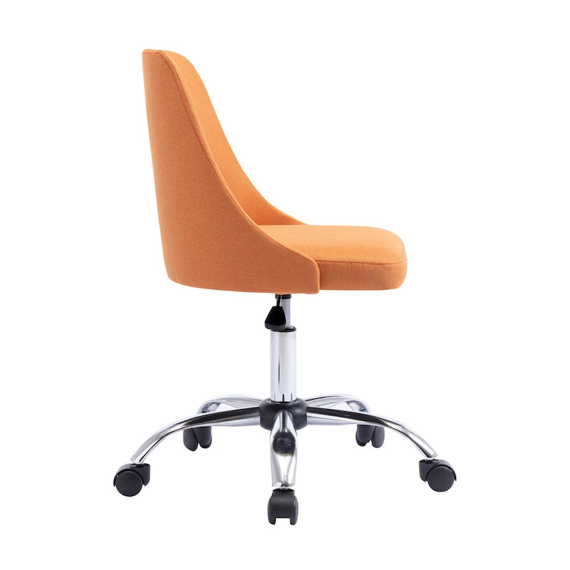 Chaise de bureau à revêtement en tissu avec base chromée