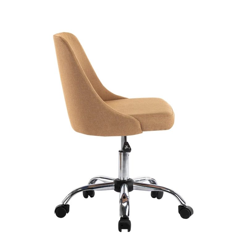 Chaise de bureau à revêtement en tissu avec base chromée