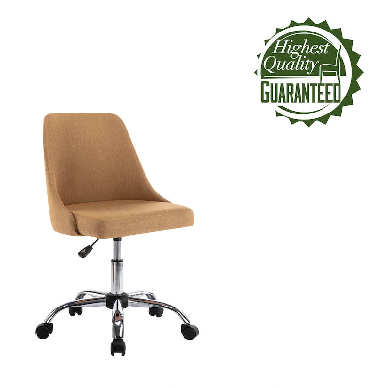 Chaise de bureau à revêtement en tissu avec base chromée