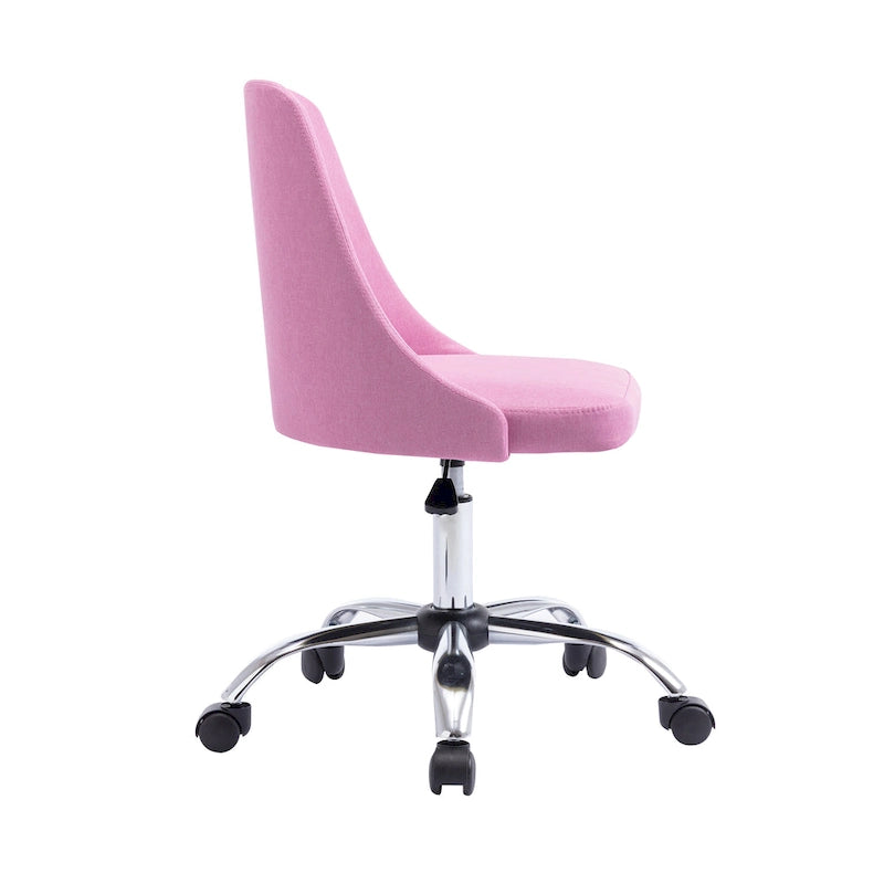 Chaise de bureau à revêtement en tissu avec base chromée