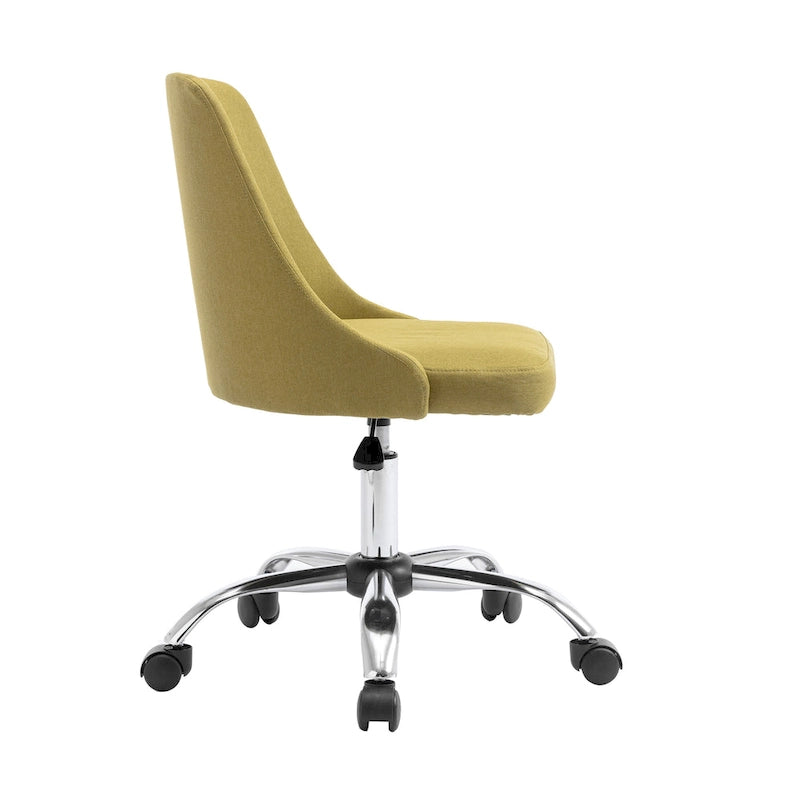 Chaise de bureau à revêtement en tissu avec base chromée