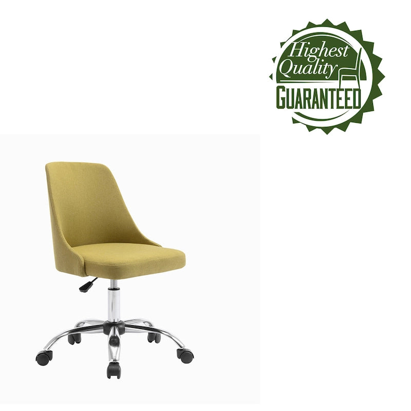 Chaise de bureau à revêtement en tissu avec base chromée