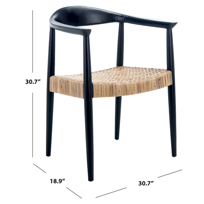 Fauteuil d'appoint en rotin d'écorce - 24.8 L x 18.9 P x 30.7 H - 25Lx19Px31H