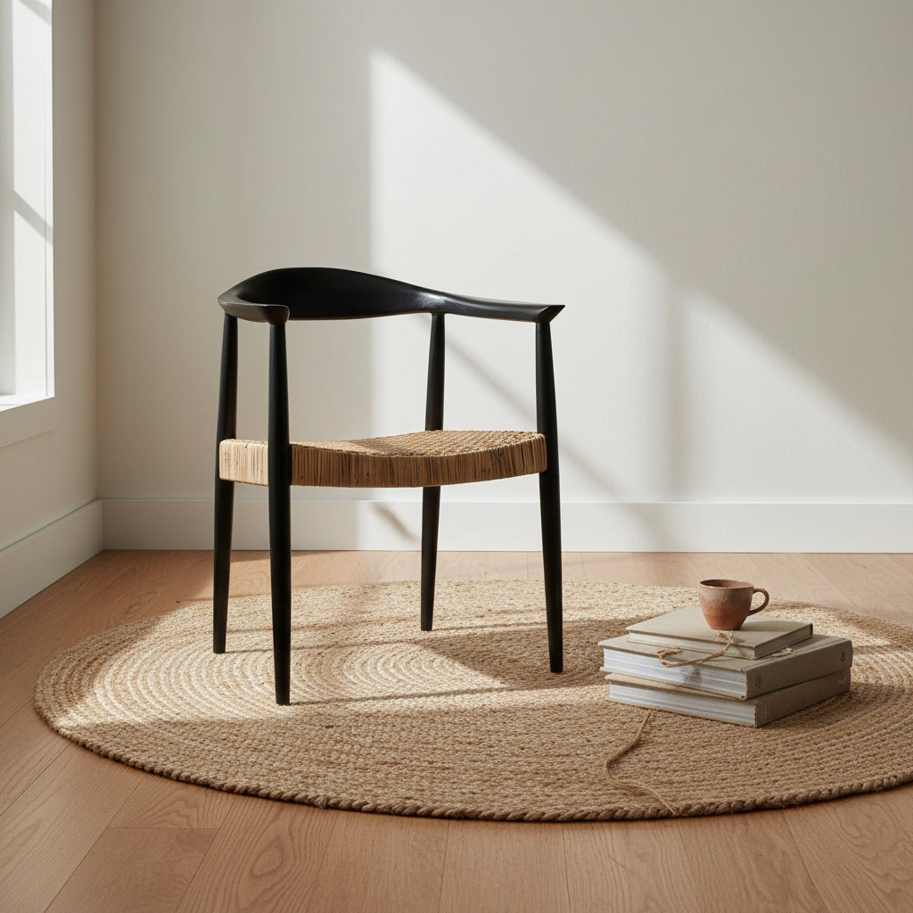 Fauteuil d'appoint en rotin d'écorce - 24.8 L x 18.9 P x 30.7 H - 25Lx19Px31H