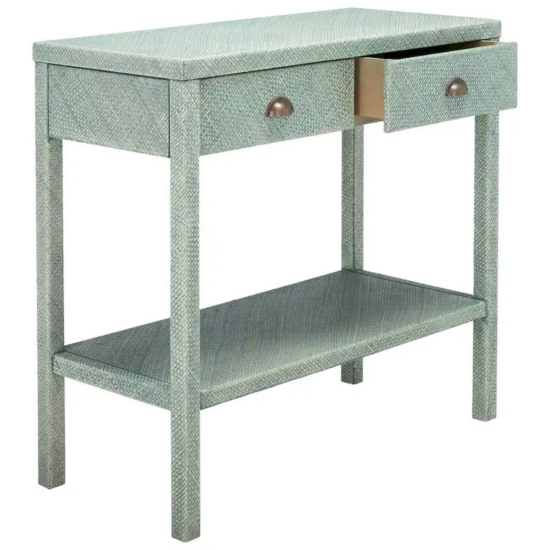 Console 2 tiroirs 1 étagère - 31 L x 14 P x 30 H - 31Lx14Px30H