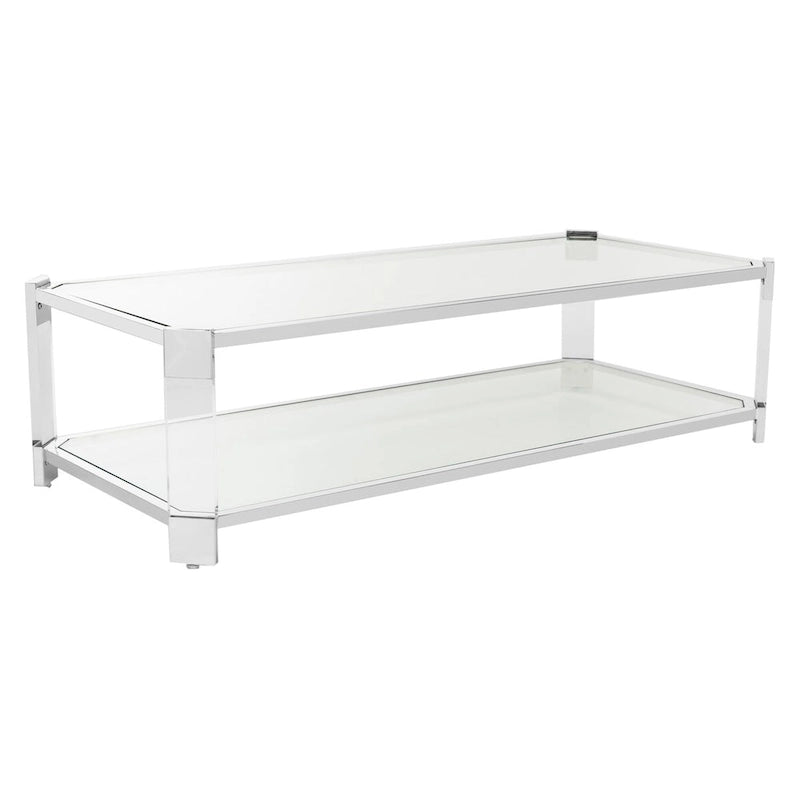 Table basse en verre transparent – 58 L x 26 P x 16 H – 58Lx26Px16H