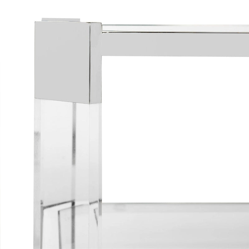 Table basse en verre transparent – 58 L x 26 P x 16 H – 58Lx26Px16H