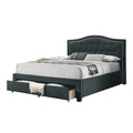 Lit King size avec revêtement intégral et 1 tiroir de rangement sous le lit