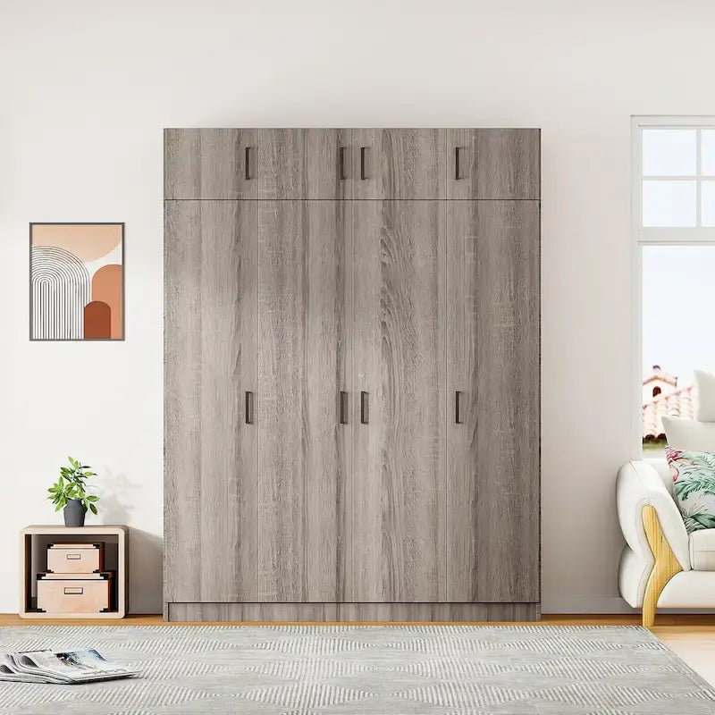 Armoire avec multiples rangements et meuble haut de